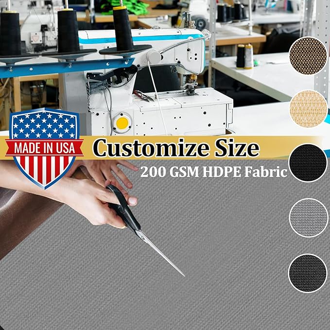 Shade&Beyond Customized Size 9' X 15' Shade Cloth with Grommets, 90% UV Protection UV Protection Mesh Tarp Sun Screens for Patio GN01, Light Gray
