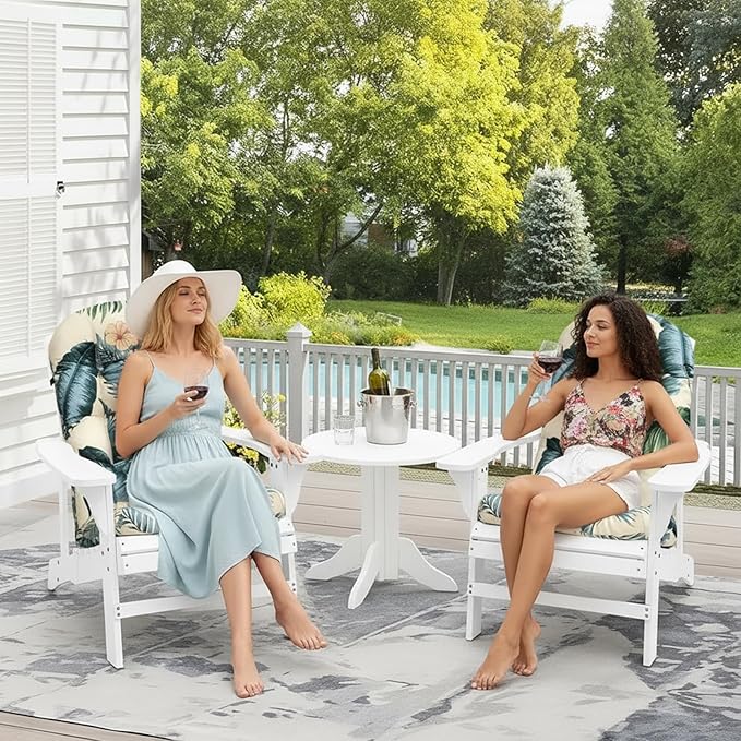 Outdoor Chair Cushions Waterproof Set of 2 Printing Tufted Adirondack Cushion Anti-Slip Thickened High Back Patio Seat Pads 47"*19.68"*3.9" Hawaii