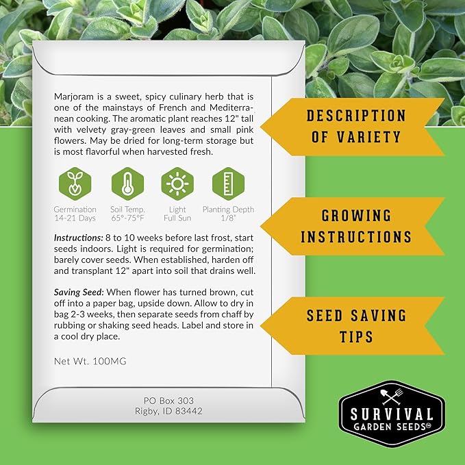 Drought-Tolerant Flower & Herb Seed Collection - 8 Packets of Seeds to Grow Drought-Resistant Plants for Growing in Xeriscape Gardens - Non-GMO Heirloom Open-Pollinated - Survival Garden Seeds
