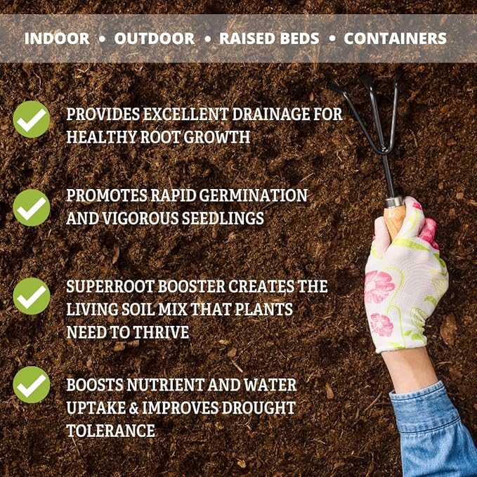 Gardener's Supply Company Organic Potting Soil Mix | High-Nutrient Compost-Based Organic Plant Soil for Indoor Outdoor Self Watering Planter Boxes, Potted Plants Raised Garden Beds - 20 Quarts