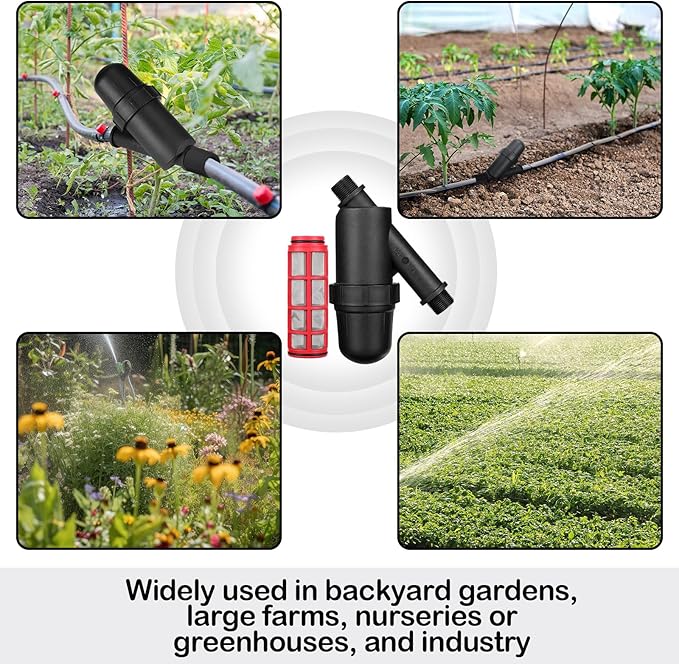Glooglitter 1 Pcs Drip Irrigation Inline Y Filter with Mesh Screen, 3/4" x 3/4" Male Thread Connections Hydroponics Y Filter for Garden Greenhouse Agricultural Drip Sprinkler Irrigation