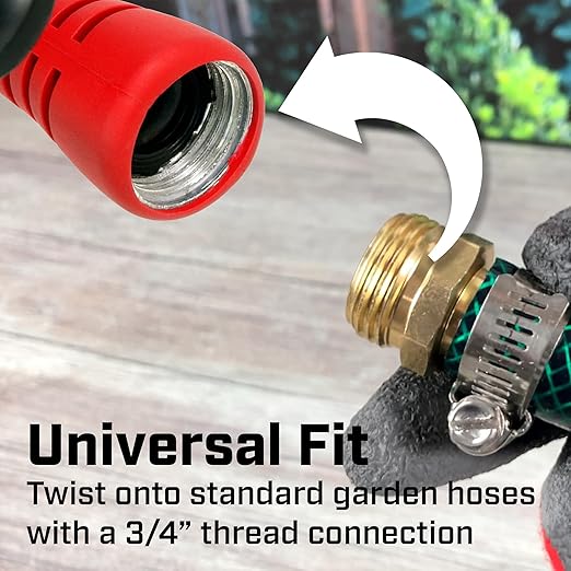 Chapin 4608: Adjustable Cone Tip Garden Hose Spray Nozzle with Rear Trigger Grip, Threaded Connection Fits Standard Garden Hose, for Gardening, Landscaping, Watering and Outdoor Jobs, Red/Black