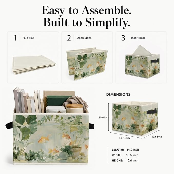 Gold Fish Tank Storage Bins Box with Handles