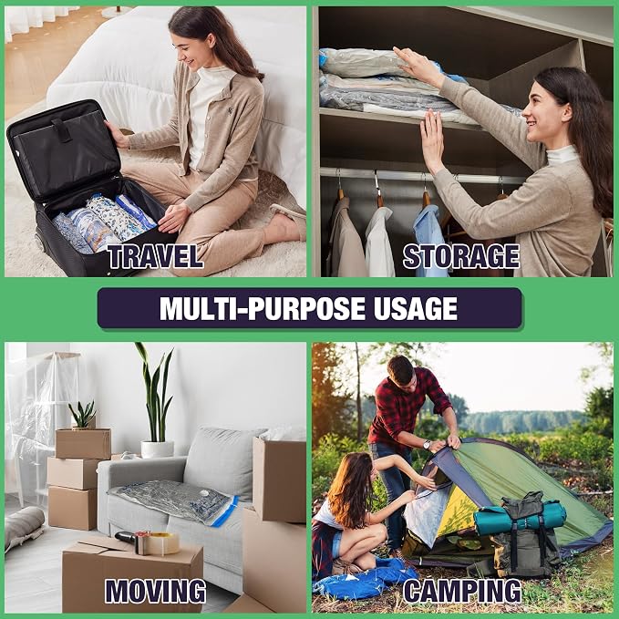 15 Jumbo Vacuum Storage Bags for Bedding, Vacuum Seal Bags for Clothing