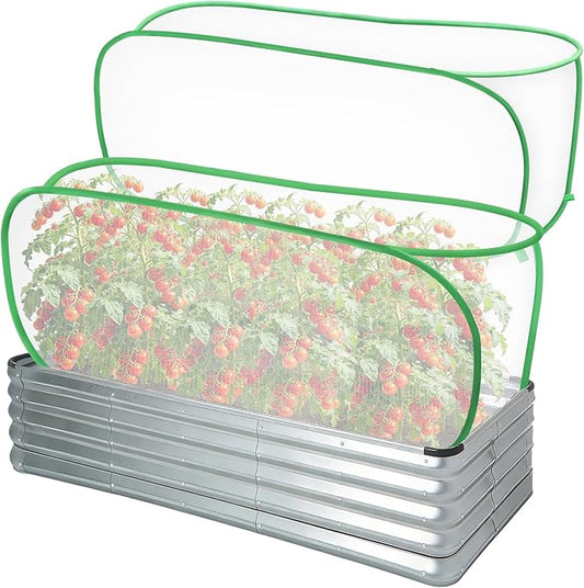 2PCS Garden Netting Covers for Raised Beds, 3.9 X 2FT Garden Raised Bed Cover with 10 Stakes, Plant Netting for Garden Protection, Insect Bird Pest Barrier for Vegetables Fruits Flowers Crops