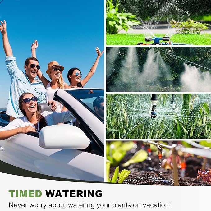 Water Timer for Outdoor Garden Hose, Sprinkler Timer for Garden Faucet with Auto/Manual/Rain Delay Mode, Sprinkler Irrigation Controller for Yard Lawn