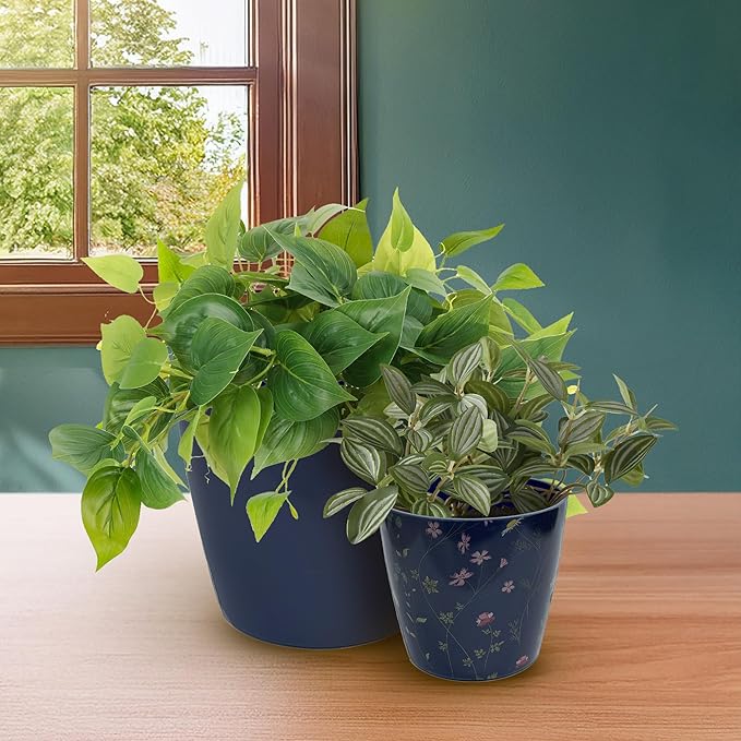 7” Self-Watering Pot – Eco-Friendly Bamboo Planter, Biodegradable & Plastic-Free, Indoor/Outdoor Plant Pot with Built-in Water Well for Healthy Root Growth