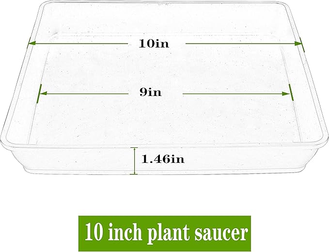 LWALRS Square Plant Saucer 10 Inch, 5 Pack Plastic Plant Water Dray Tray Plants, Pot Saucers for Plants Square Planters for Indoors and Outdoors Plants，Saucer for Plant Pots.