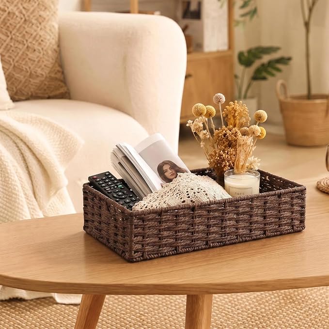 Wicker Toilet Paper Storage Baskets for Bathroom, Toilet Tank, Home Decor