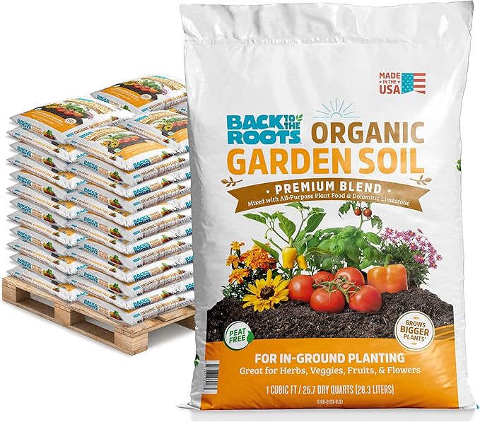 Back to The Roots 100% Organic Garden Soil (60 Cubic ft Bulk Value) | Premium Blend | Made in The USA