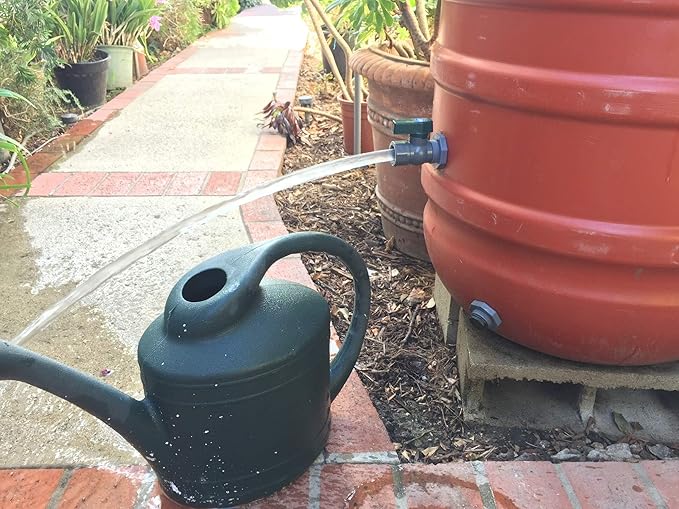 Rain Barrel Garden Spigot Kit - 3/4" Full Port PVC Ball Valve with Bulkhead Fitting Adapter