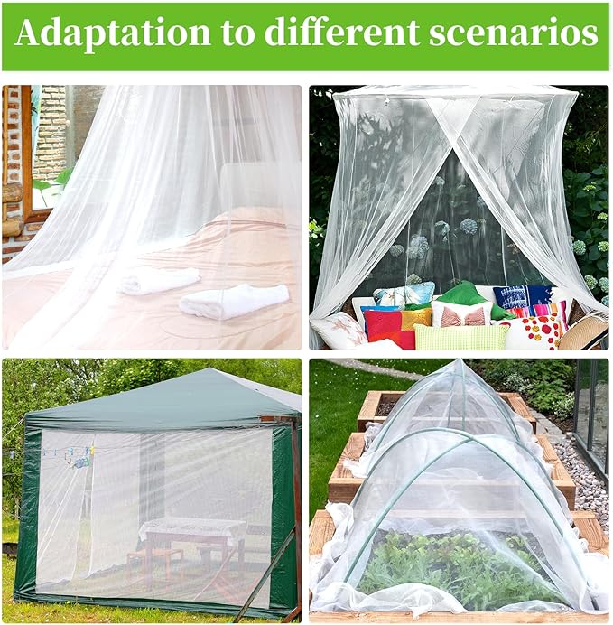 39 x 10 Ft Mosquito Netting for Garden Patio, Breathable Mesh Net for Bird and Insect Protection, Plant Cover for Vegetables, Fruits and Flowers, White 3x12 m
