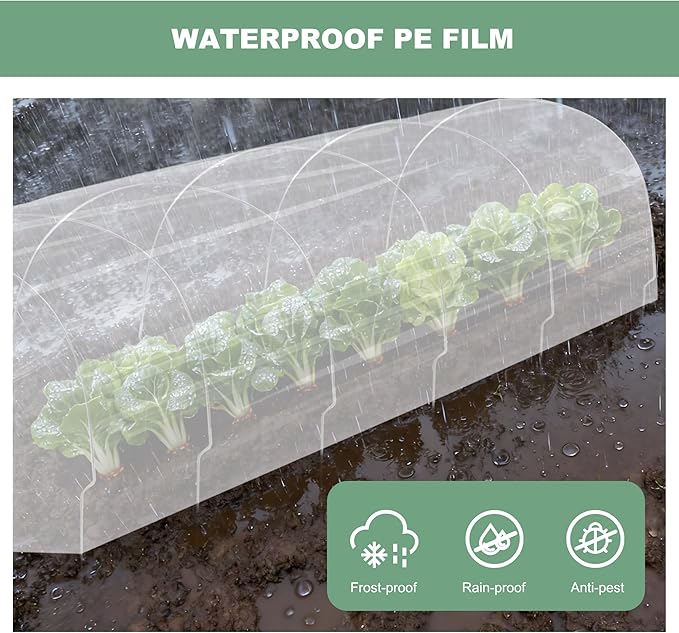Greenhouse Tunnel, Chicken Tunnels for Outside, 2 in 1 Green Houses for Garden Cloche Cover, Winter Outdoor Green House Kits