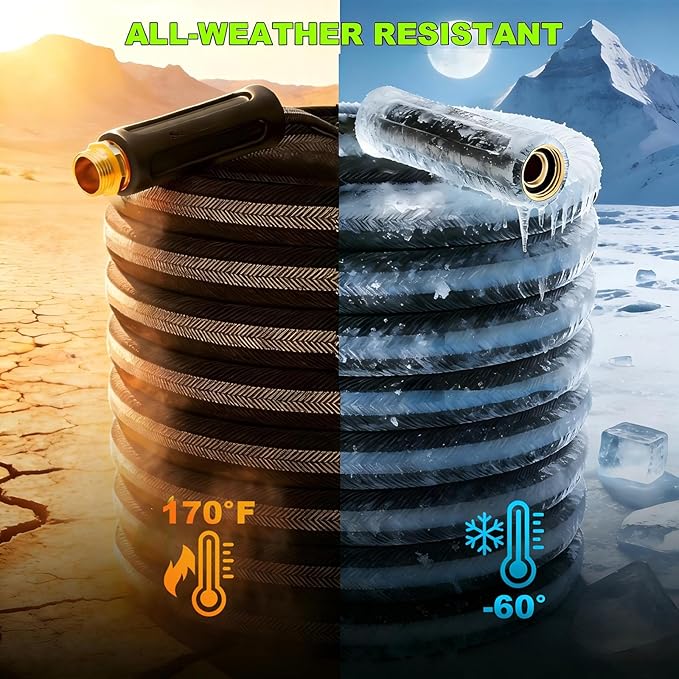 100ft Garden Hose Lightweight Flexible Water Hose, Abrasion Resistant, Kink Free, Durable Sturdy Hoses 2025 Up Graded Thicken Waterhose 700 PSI for Outdoor, RV, Marine, Convenient Storage, 3/4GHT