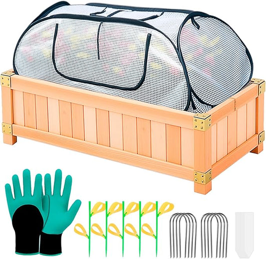 Garden Covers for Raised Beds, Pop Up Raised Garden Bed Cover, Garden Row Plants Cover Accelerator, Greenhouse Cover for Protecting Seedlings Fruits Vegetable Rows 45" L x 22" W x 16" H(1 Pack)