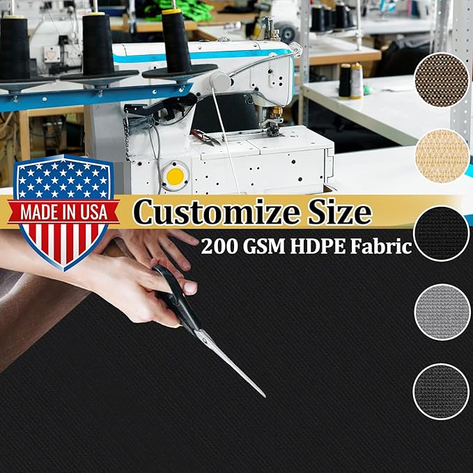 Shade&Beyond Customized Size 7' X 16' Shade Cloth with Grommets, 90% UV Protection UV Protection Mesh Tarp Sun Screens for Patio GN01, Black