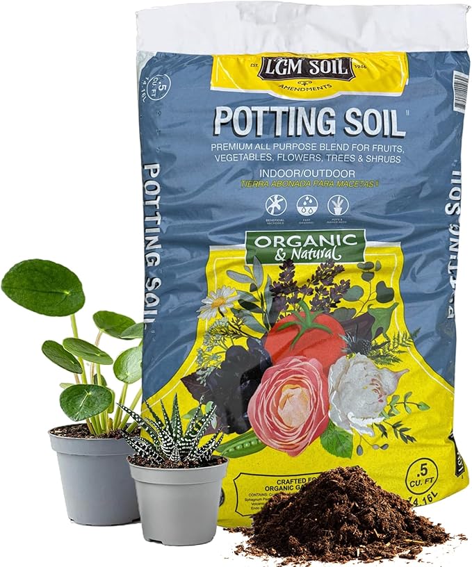 Soil All-Purpose Potting Soil Mix - Organic Houseplant Soil - Natural Potting Mix for Indoor & Outdoor Plants - Potting Soil for Gardening - Ideal for Rooting Cuts & Germinating Seeds (0.5 Cu Ft)