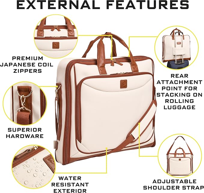 ZEGUR Premium Garment Bag Carry On Hangs Blazers, Pantsuits and More