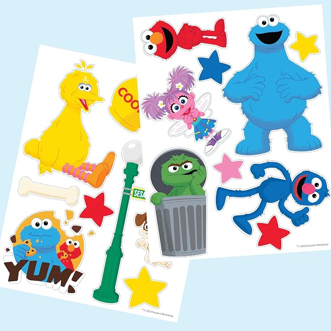 Delta Children - Sesame Street Design & Store 6 Bin Toy Storage Organizer - Greenguard Gold Certified, Blue