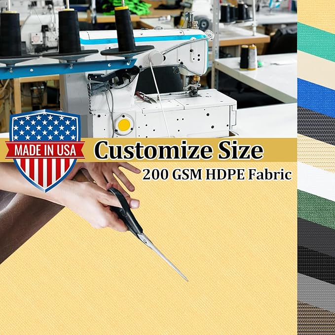 Shade&Beyond Customized Size 11' X 21' Shade Cloth with Grommets, 90% UV Protection UV Protection Mesh Tarp Sun Screens for Patio GN01, Sand