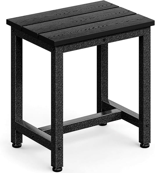 ODK Outdoor Side Table, Adirondack Patio End Table with Weather-Resistant, Waterproof Top for Hot Tub, Garden, Balcony, Poolside, Durable & Easy-to-Clean, Black