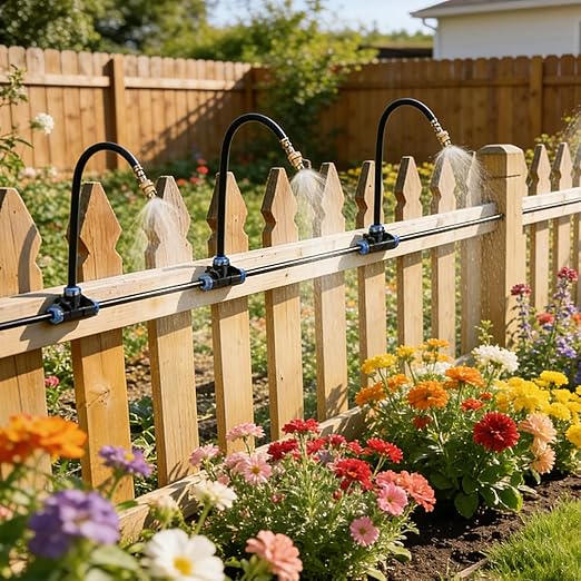 360° Adjustable Drip Irrigation System 33FT Garden Watering System with 10 Nozzles, Garden Irrigation System, Greenhouse Accessories, Greenhouse Drip Irrigation Kit for Yard, Lawn, Plants (33FT)