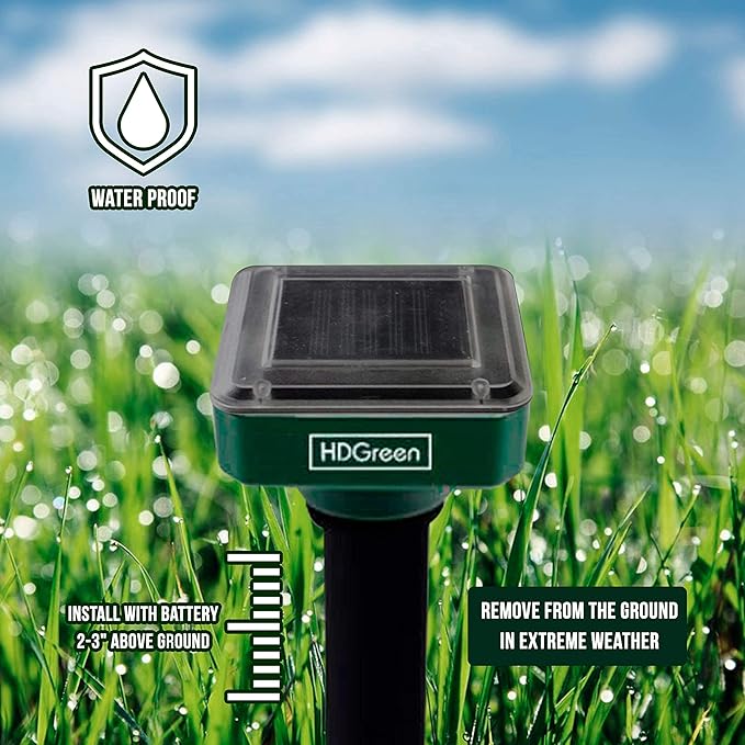 Animal Repellent for Garden - Our 2 Pack Rodent, Mole Repellent for Lawns is The Answer for How to Keep Groundhogs Away - Waterproof Pest Repellents to Get Rid of Moles in Your Yard