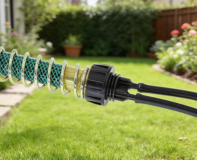 5 Pack Drip Irrigation Hose Connectors,1/4 Inch Drip Irrigation Tubing x 3/4 FHT Swivel Garden Faucet Dual Adapter, Convert 3/4" Garden Hose to 1/4" Drip Irrigation Parts