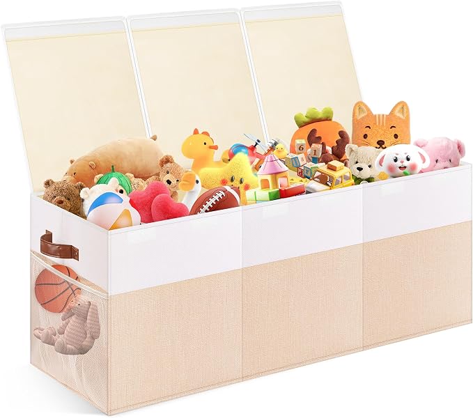 Extra Large Toy Storage Box with Lid, Collapsible Toy Chest, 40"x14"x16"