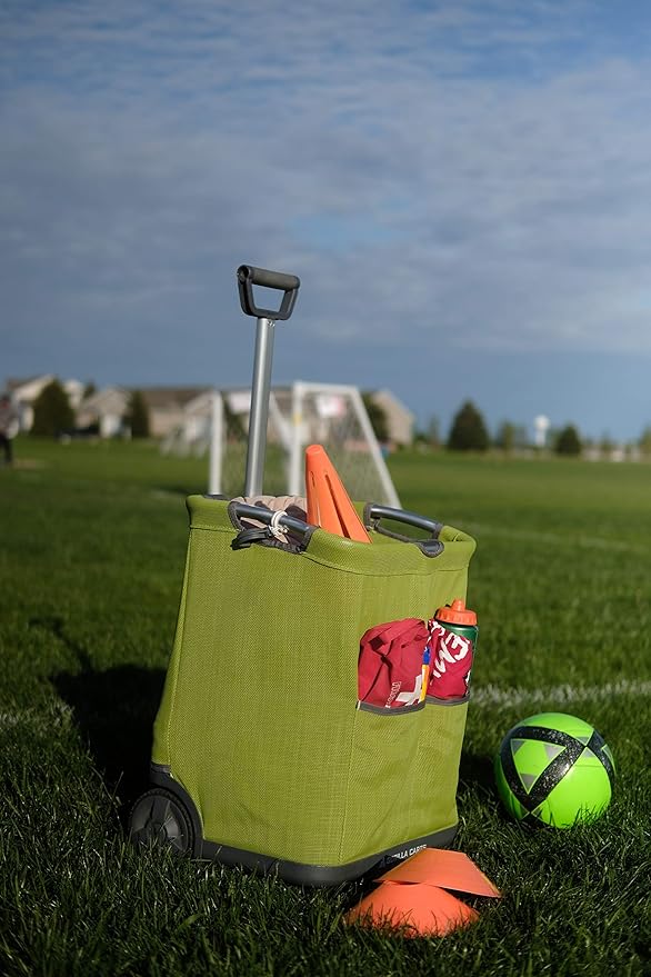 Gorilla Carts GCSS-11G-COM Collapsible Soft-Sided Folding Garden Cart, 150-Pound Capacity, Green