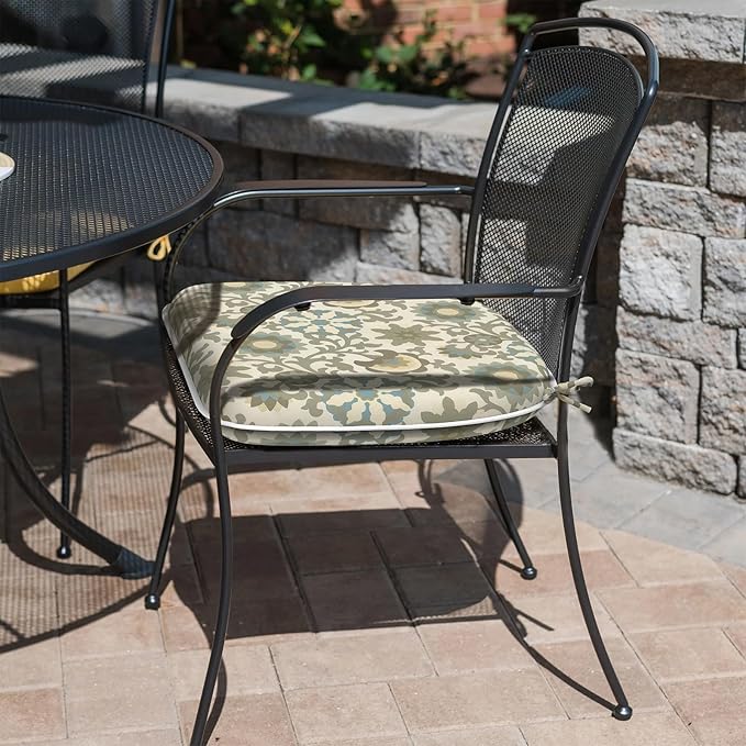 Outdoor 16"x17" Chair Pads Set of 4, Water Resistant Patio Chair Cushions with Ties, Seat Cushions for Home Garden Furniture Decoration, Floral Symphony‌