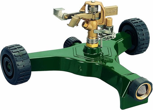 4-Pack Orbit 56186N Lawn and Garden 1/2-Inch Brass Impact Sprinkler with Metal Wheel Base