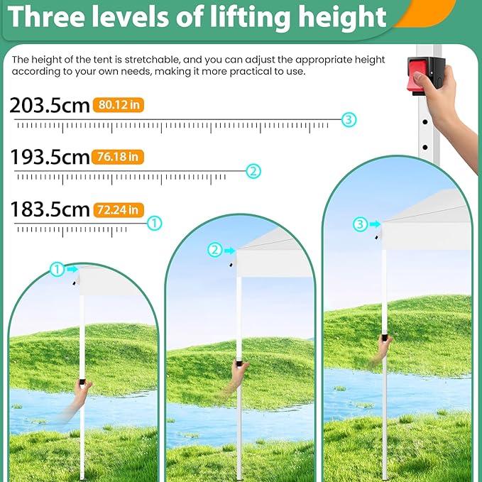 COBIZI Canopy Tent 10x30 Pop up Canopy with 3 Sidewalls Outdoor Party Tent Waterproof 2000mm+&UPF50+,Carpas para Fiestas 10x30 Pop up Gazebo Wedding Canopy with 4 Ropes&4 Sandbags,White