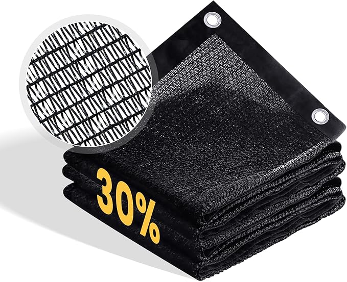VICLLAX 30% Shade Cloth, 13x20FT Durable Black Mesh Trap with Every 3 FT Grommet, Sun Shade Fabric Netting for for Plants Cover, Greenhouse, Chicken Coop, Barn Kennel, Garden Patio