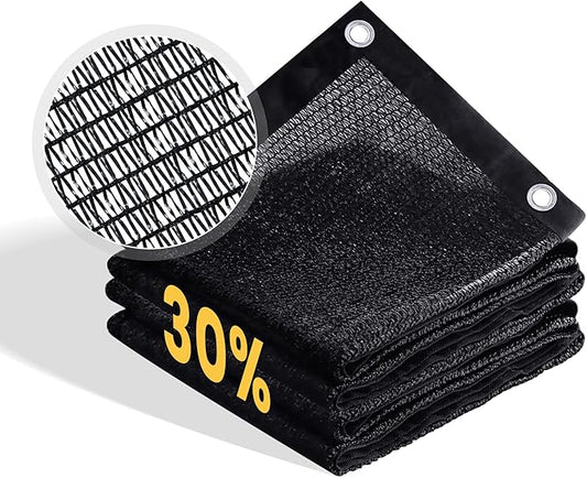 VICLLAX 30% Shade Cloth, 15x18FT Durable Black Mesh Trap with Every 3 FT Grommet, Sun Shade Fabric Netting for for Plants Cover, Greenhouse, Chicken Coop, Barn Kennel, Garden Patio