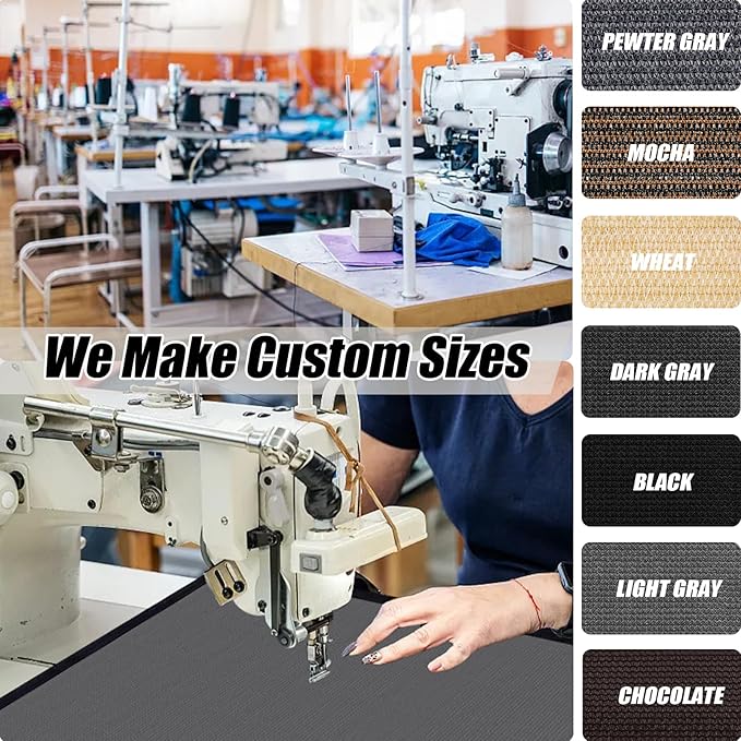 KANAGAWA 90% Sun Shade Cloth 12'X18' Custom Sizes Outdoor Pergola Shade Cover Canopy with Grommets UV Block Privacy Screen for Patio, Backyards, Patios, Garden, Light Gray