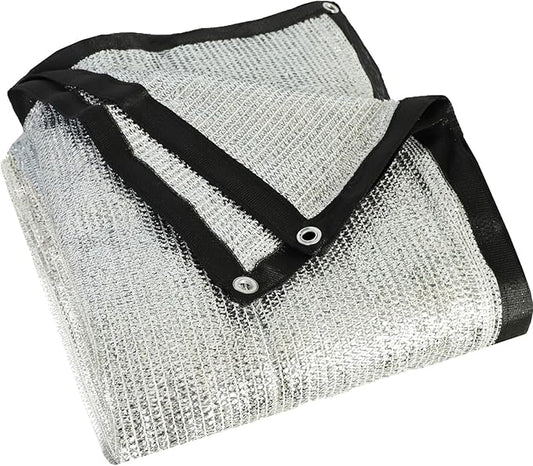 85% Aluminum Foil Shade Cloth with Grommets,6.5ft x 20ft, Mesh Sun Block Fabric Cover, Canopy, Privacy Screen for Outdoor Patio, Garden, Backyard, Silver