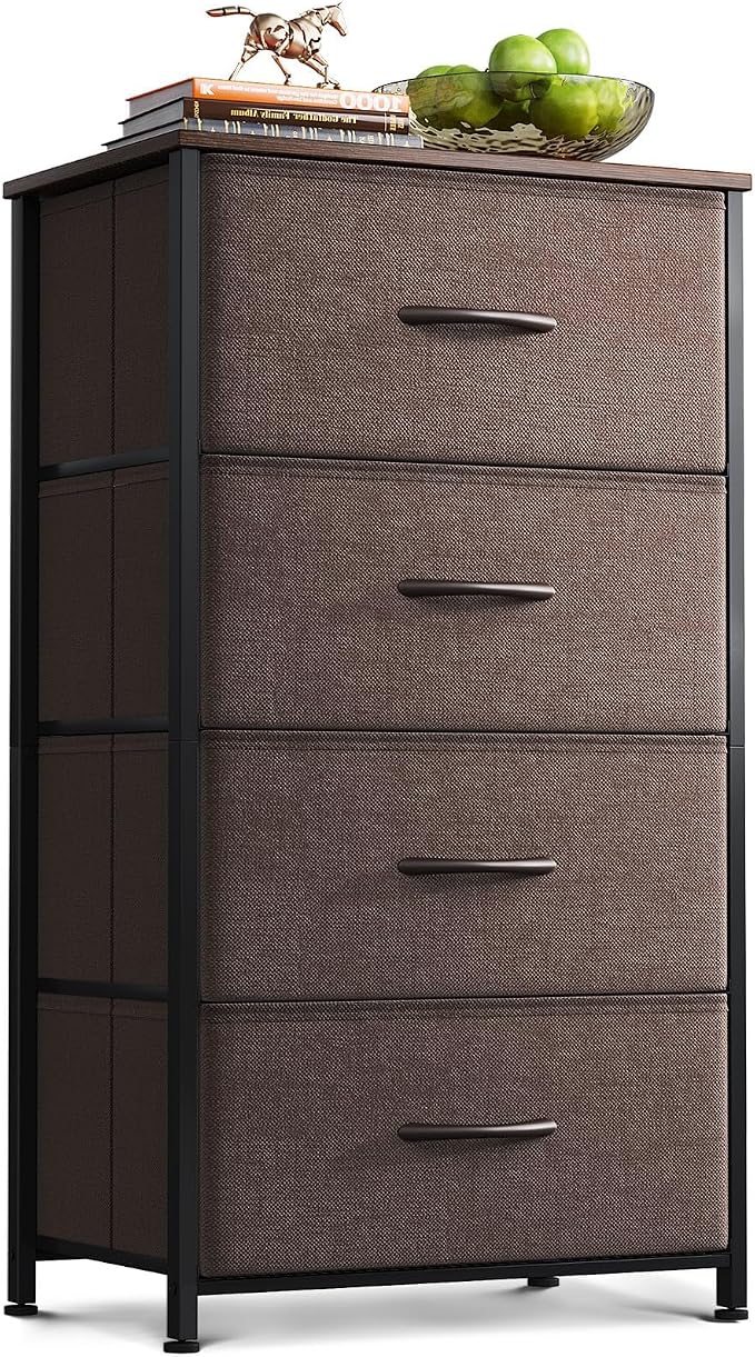 AODK Small Dresser for Bedroom with 4 Storage Drawers, Brown