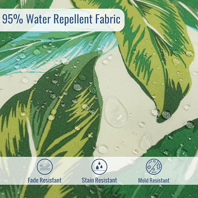 Outdoor Foam Adirondack Cushion, Water Repellent Foam Cushion for Adirondack Chairs Patio Furniture, 44 x 19 Inch, Lush Leaf Jungle