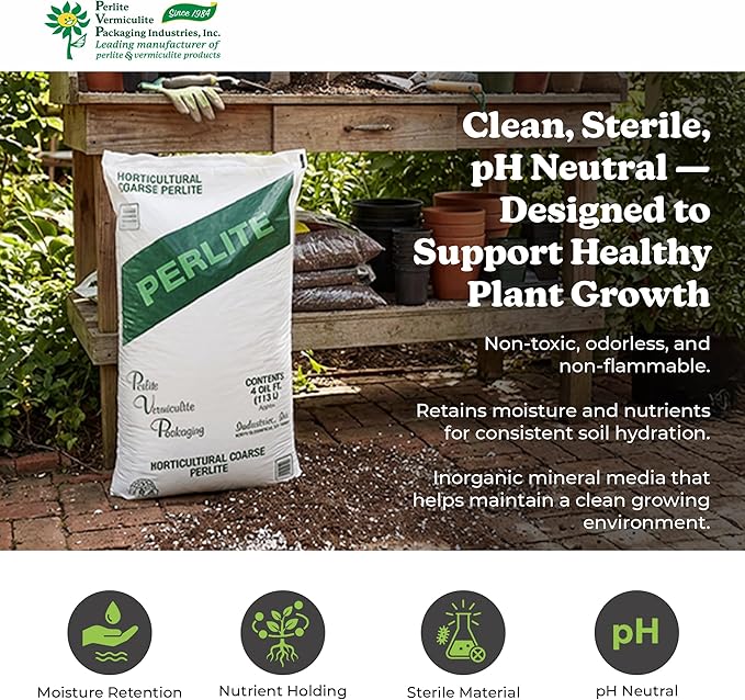 PVP Industries PVP105408 120 Quarts, 4 Cubic Foot of Organic Perlite Planting Soil Additive, White