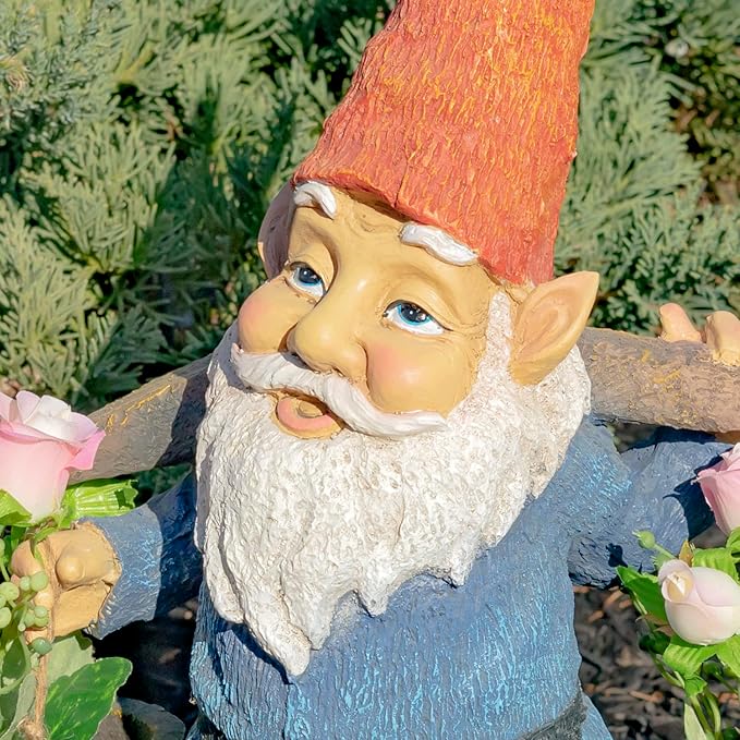 Zaer Ltd. Classic Spring Gnome Garden Statue in Assorted Styles (Gnome with Buckets)