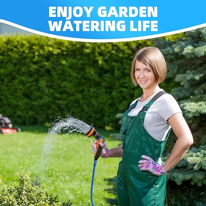 YOTOO Heavy Duty Hybrid Garden Lead in Water Hose 5/8-Inch by 5-Feet 150 PSI, Kink Resistant, All-Weather Flexible with Swivel Grip Handle and 3/4" GHT Solid Brass Fittings, Blue