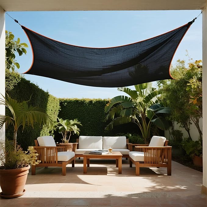 winemana 90% Shade Cloth, Dog Kennel Shade Cover, 20 x 20 FT Sturdy Durable Sunblock Shade Mesh Tarp with Grommets for Patio Plants Greenhouse Chicken Coop Porch
