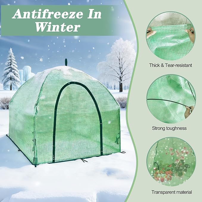 Portable Plant Cover Tent with Waterproof Base for Garden Indoor/Outdoor Tabletop Mini Greenhouse for Seed Starting Humidity Small Plants, Plant Protection from Animal for Raised Bed (XL - PE - 1PCS)