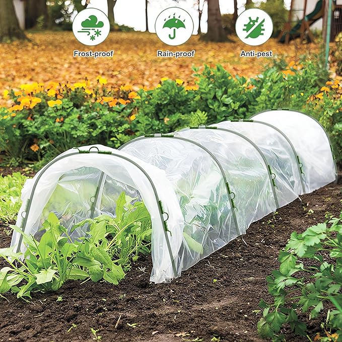 Mini Greenhouse Tunnel Greenhouses for Outdoors, Green House Hoops Small Greenhouse Kits to Build Green Houses for Outside