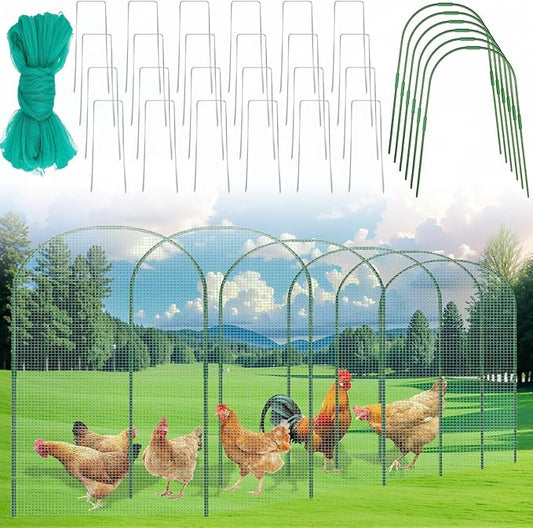 2.8 x 19.6 FT Portable Chicken Tunnel - Quick Install Yard Chicken Coop Run for Ducks, Rabbits & More