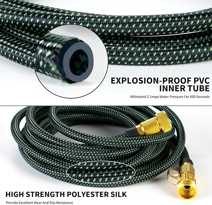 FrutPunch Garden Hose 50 FT,Non-Expanding,10 Functional Nozzles, Garden Hose anti-kink,Heavy Duty Flexible Water Hose 50 FT,Suitable for Outdoor, Yard, Lawn, Car Washing and Other Scenes.(50ft)