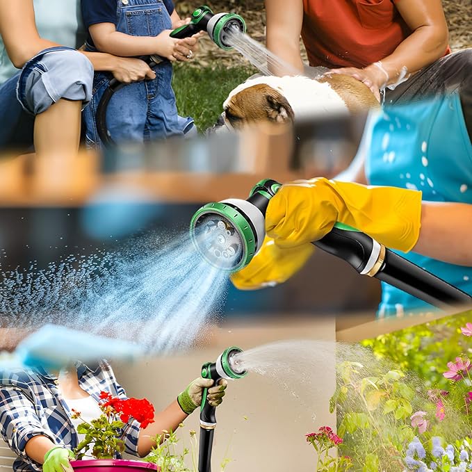 Garden Hose 25FT, Heavy Duty Water Hose with Aluminum Fittings, Puncture Proof All-weather, Ultra-Lightweight and Flexible, Watering and Cleaning for Outdoor, Lawn