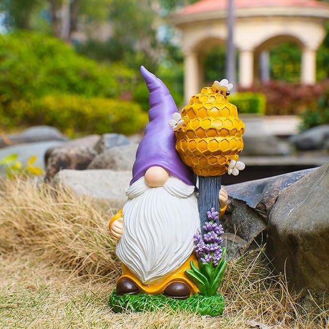 Zayton Solar Garden Outdoor Statues Gnomes Statues Yard Resin Decoration Gift Handmade Housewarming Gift for Patio Yard Lawn Waterproof Cracking