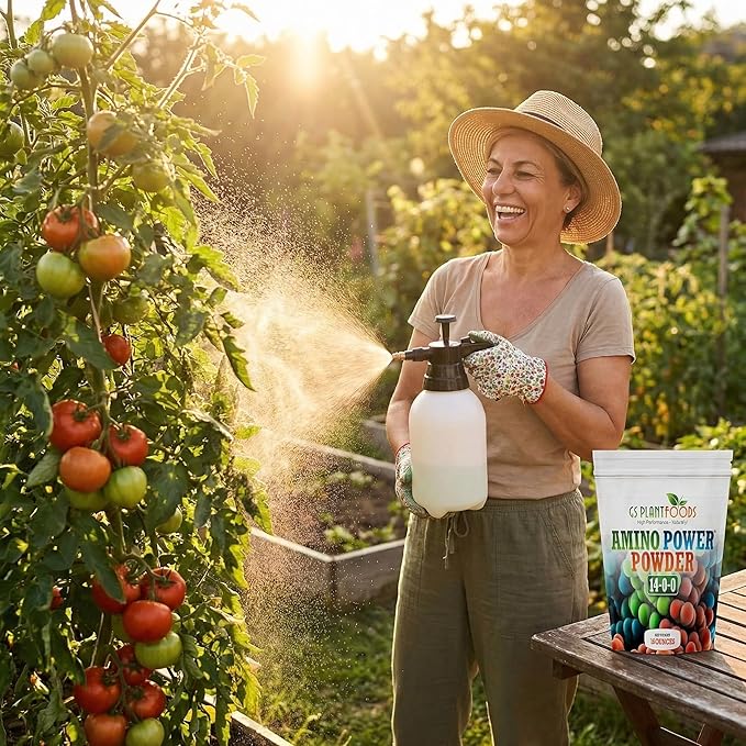 Amino Power Powder Nitrogen Fertilizer - Plant Based High Nitrogen Fertilizer for Plants - All Natural Nitrogen Source and chelating Agent - Suitable for Turf, Vegetables, Fruits & Berries